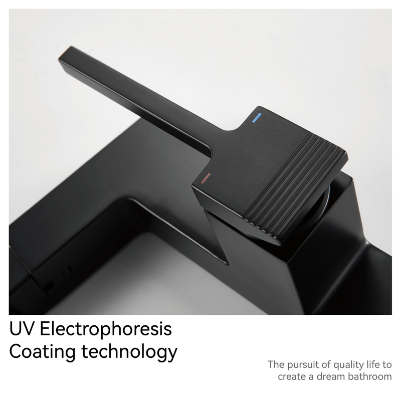Grifos de baño Samliyu para el fregadero 1 orificio, manija de la manija de una sola manguera del lavabo del baño con 2 modos, 360 ° Rotaty con pulverizador extracción, lavabos modernos de baño grifo negro BF04006-N1-MB