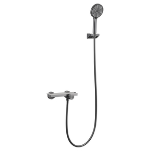 Sistema de ducha Samliyu Barra deslizante gris grifo de ducha con pico de bañera oculta, juego de grifos de ducha de bañera, kit de bañera de ducha con ducha de mano y picos de bañera SS02016-N1