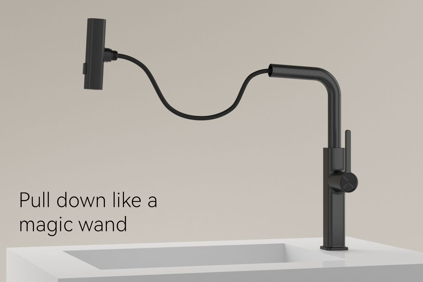 tire hacia abajo del grifo de la cocina