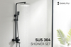 Samliyu Cabezal de ducha de mano de 3 modos de alta presión con baño de baño de baño de lujo Sistema de ducha Combo completo SS01013-MB
