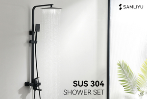 Samliyu Cabezal de ducha de mano de 3 modos de alta presión con baño de baño de baño de lujo Sistema de ducha Combo completo SS01013-MB