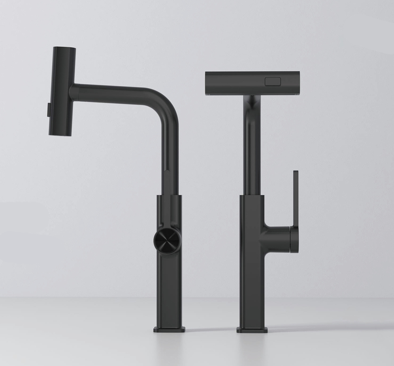 Grifo de cocina negra de lluvia voladora KF03037-MB