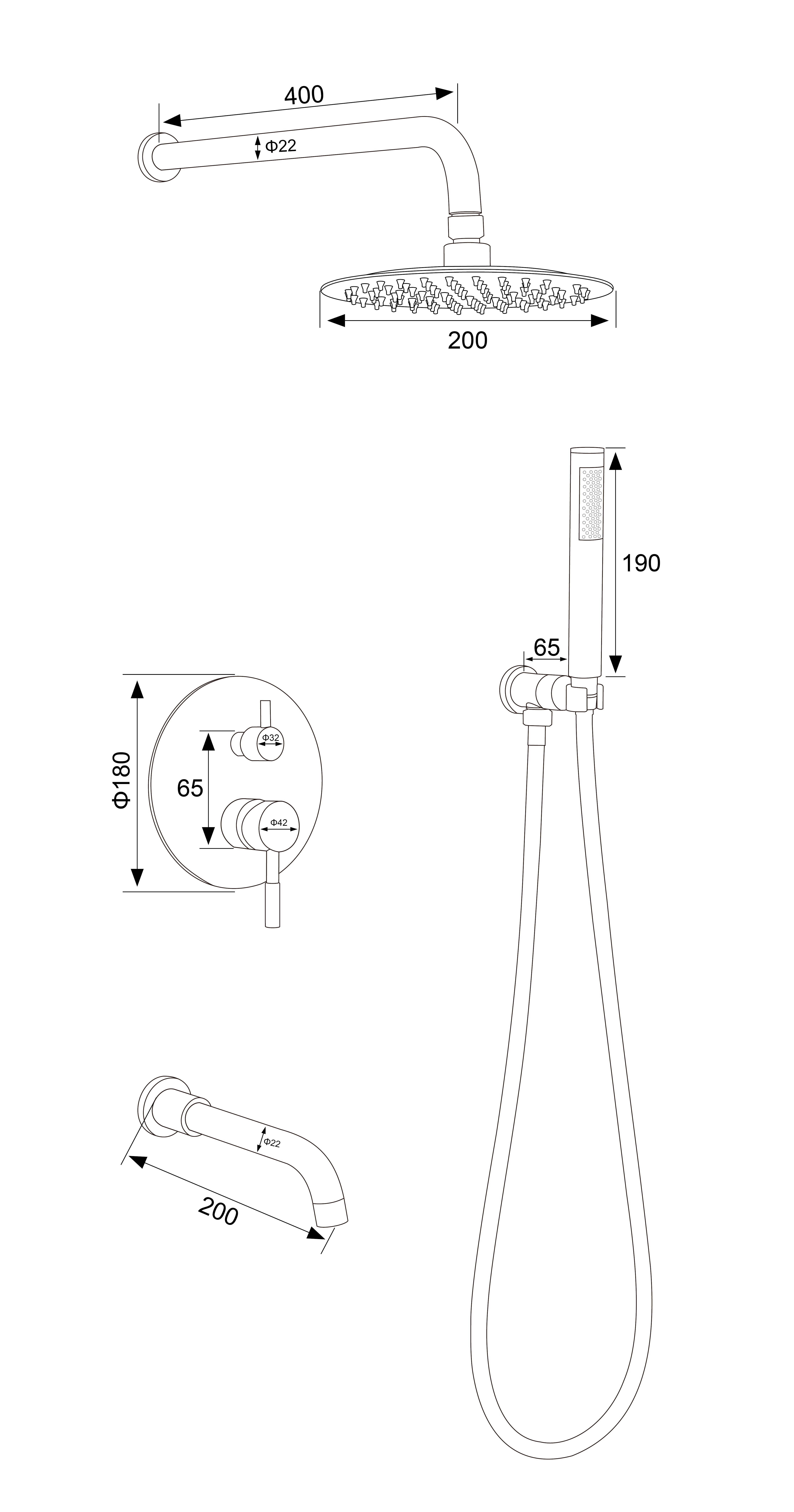 Set de grifo de ducha 