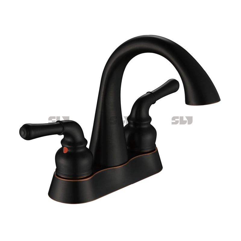 Grifo de lavabo de baño de 4 pulgadas de latón de 2 manijas para lavabo de baño SLY 
