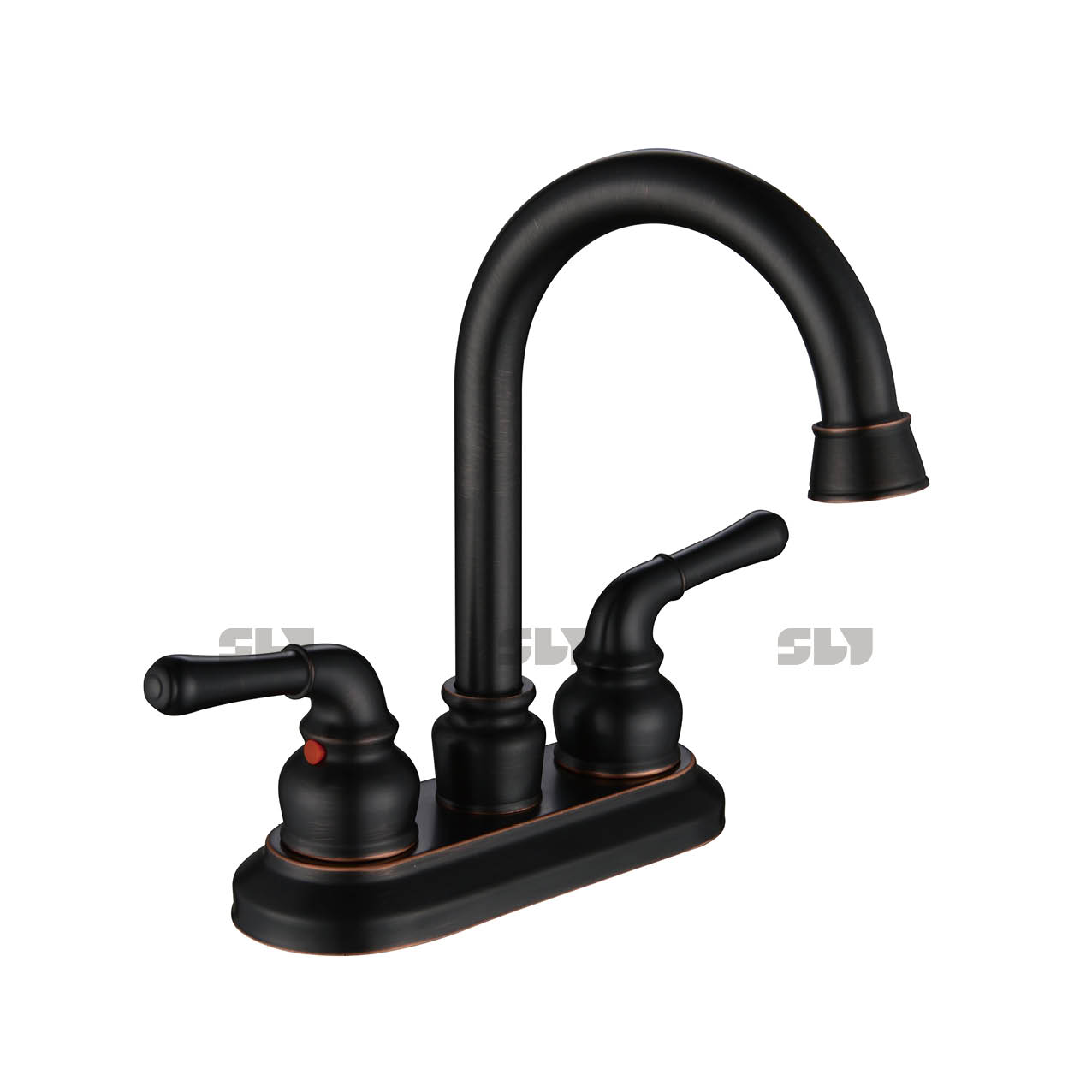 SLY Grifo de agua fría y caliente Grifo de lavabo de doble manija Mezclador de baño