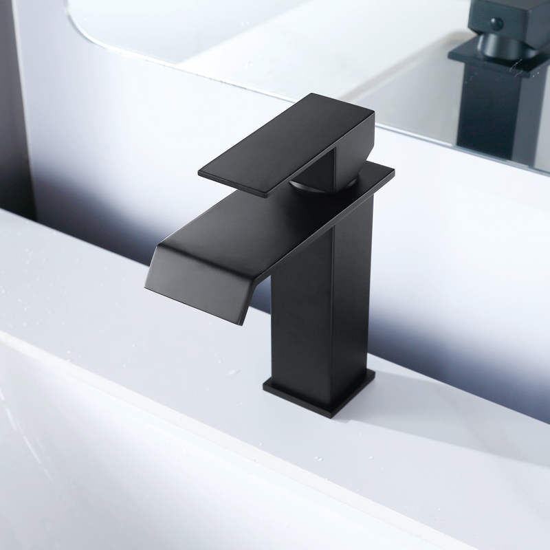 Sly Matte Black Factory Proveedor de baño Fregadero de baño Taple Manejo montado en la plataforma Manja de cuenca