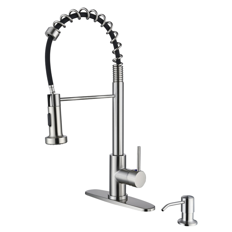 Grifo de cocina de níquel cepillado con agua de agua fría.