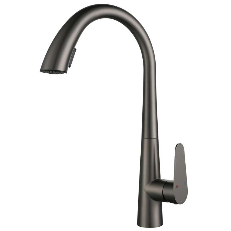 Grifo de fregadero de cocina astuto con pulverizador de pulverizador de un solo mango girator