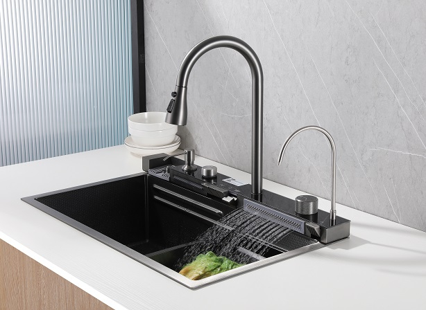 Fregadero de la cocina de metal cepillado de alta calidad del fregadero de cocina moderna fregadero de cocina inteligente fregadero de cocina fregadero