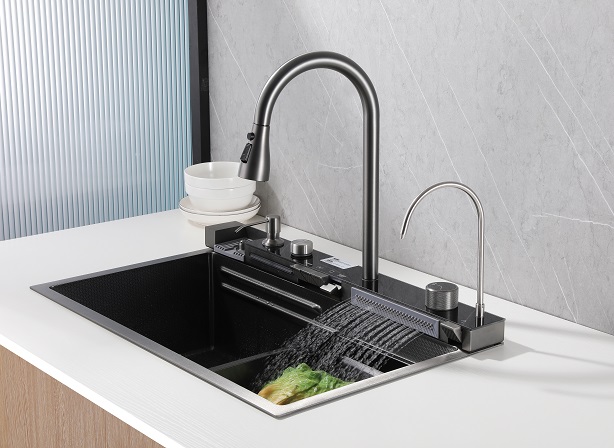 Fregadero de la cocina de metal cepillado de alta calidad del fregadero de cocina moderna fregadero de cocina inteligente fregadero de cocina fregadero