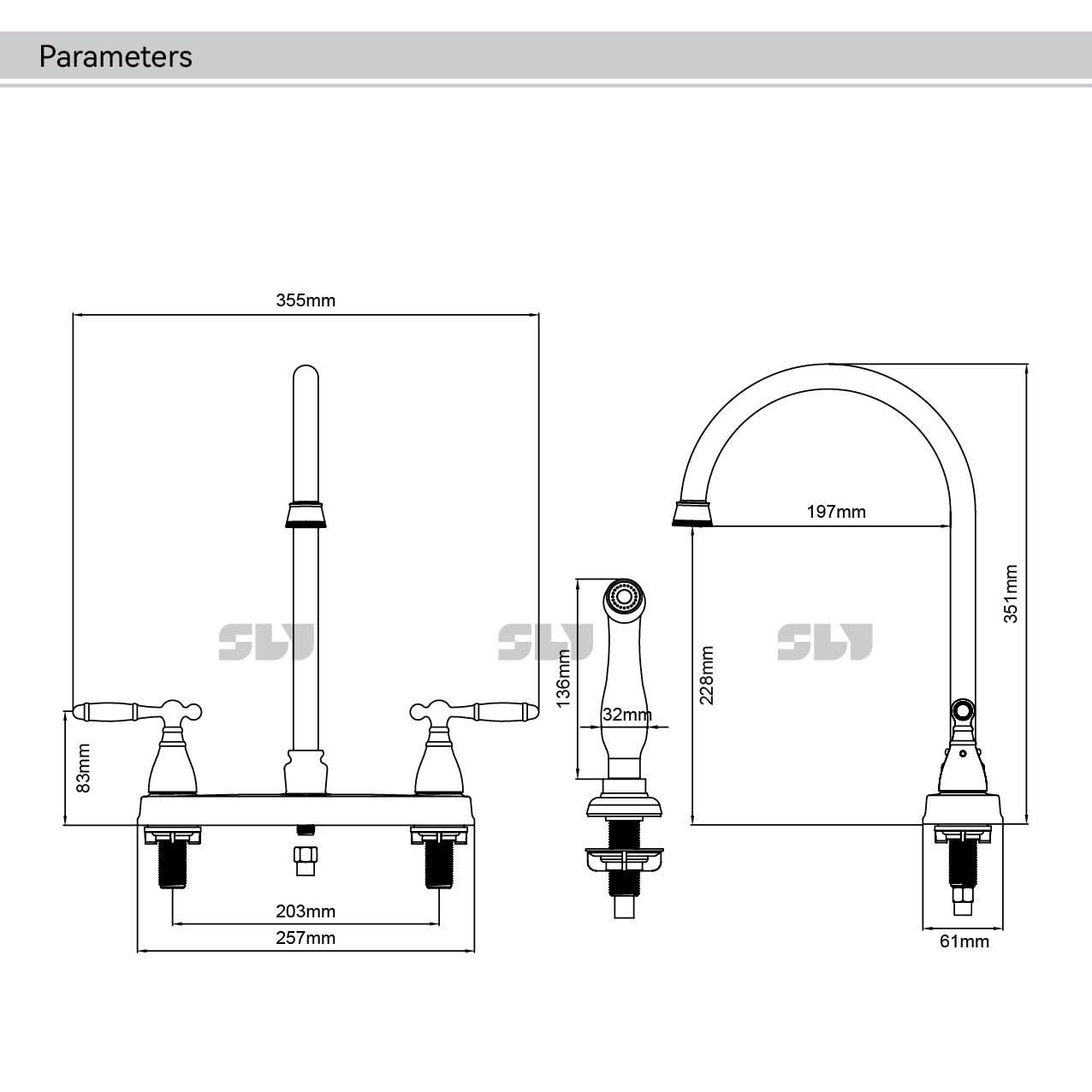 grifo de cocina negro con rociador