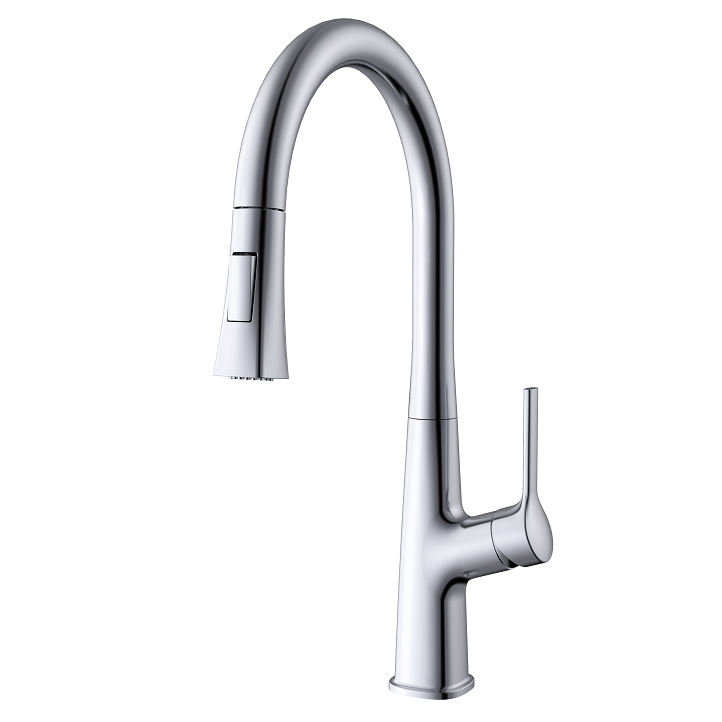 Sly extraer grifo de cocina mate negro mate y rosa con pulverizador
