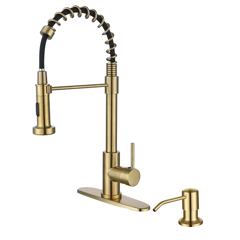 Sly Pull Out Mezcladora de cocina Reemplazo de cabezal de grifo de grifo curvado 304 Tipos de grifo de cocina.