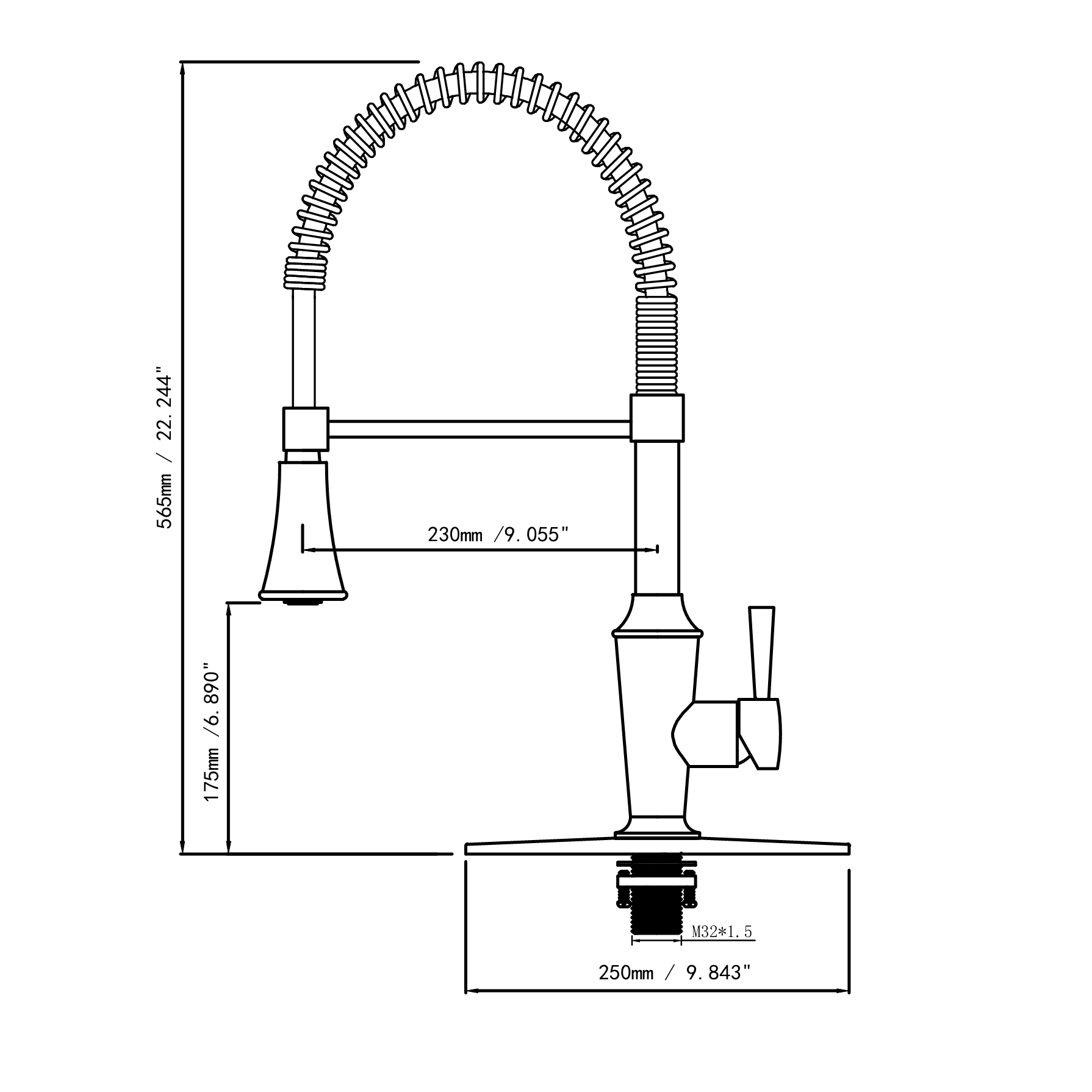 grifo de cocina con rociador abatible