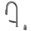 Grifo de la cocina de la cascada del sly grifo de pistola cepillada popular dos agujeros de la lluvia voladora del grifo de cocina con el mango separado