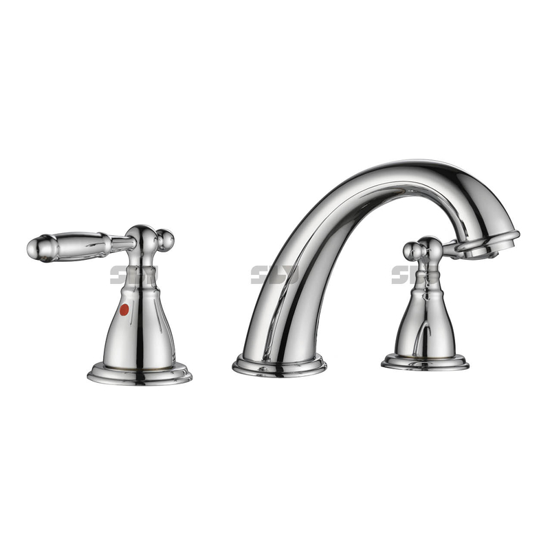 Grifo monomando para lavabo cepillado con mango doble de gama alta SLY 