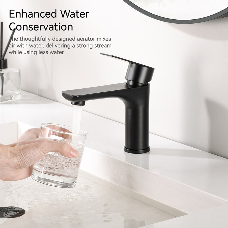 Sly Matte Black Black Baillar de alta calidad Agua fría de un solo orificio caliente