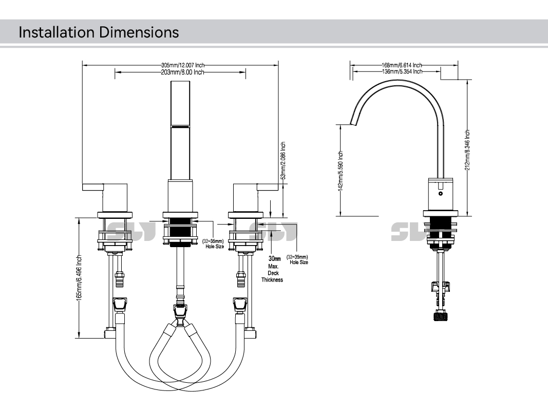 two handle basin faucet