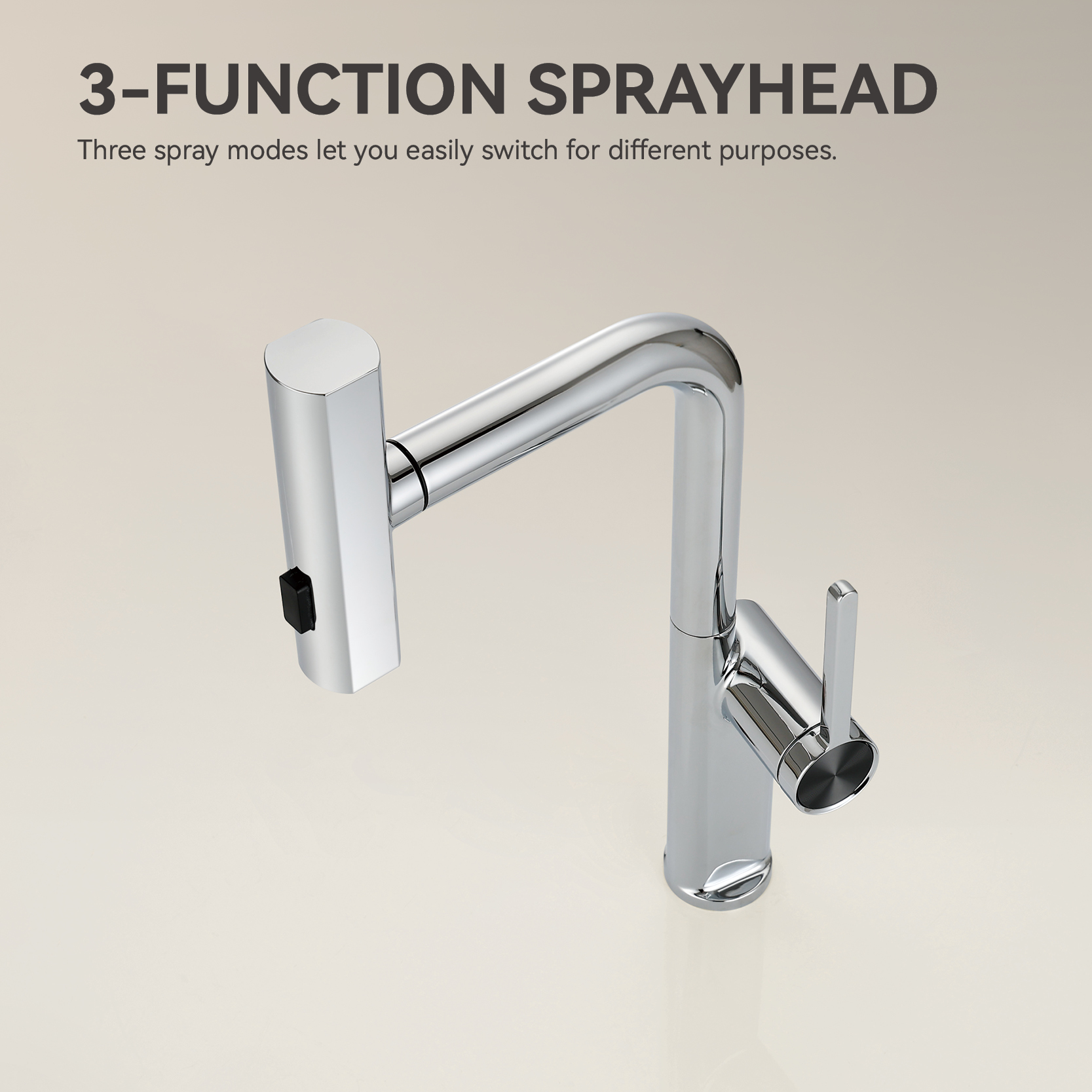Sly Chrome Un solo agujero fría agua fría grifo de cocina moderna