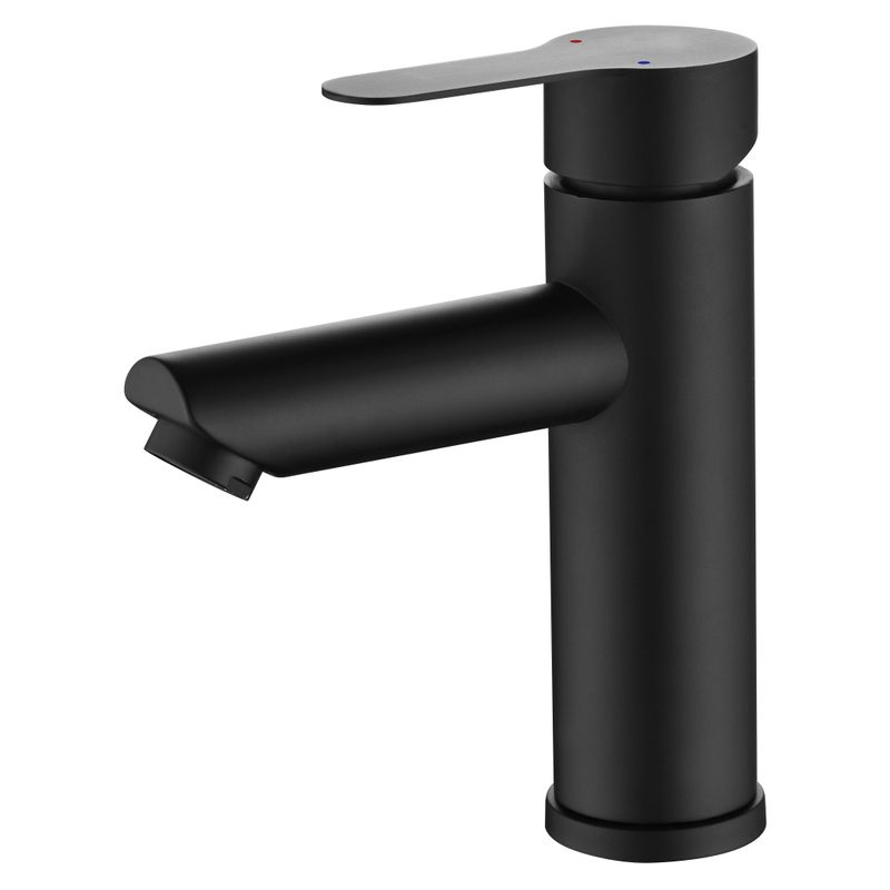 Sly Chrome Matte Black Baño Black Fregadero Mango montado montones montado en el cuerpo de zinc cuadrado Alto grifo de cuenca