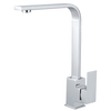 Sly 360 grifo de cocina de un solo manejo de 360 ​​grifo mate de agua cromada de agua caliente y fría cubierta cuadrada montada