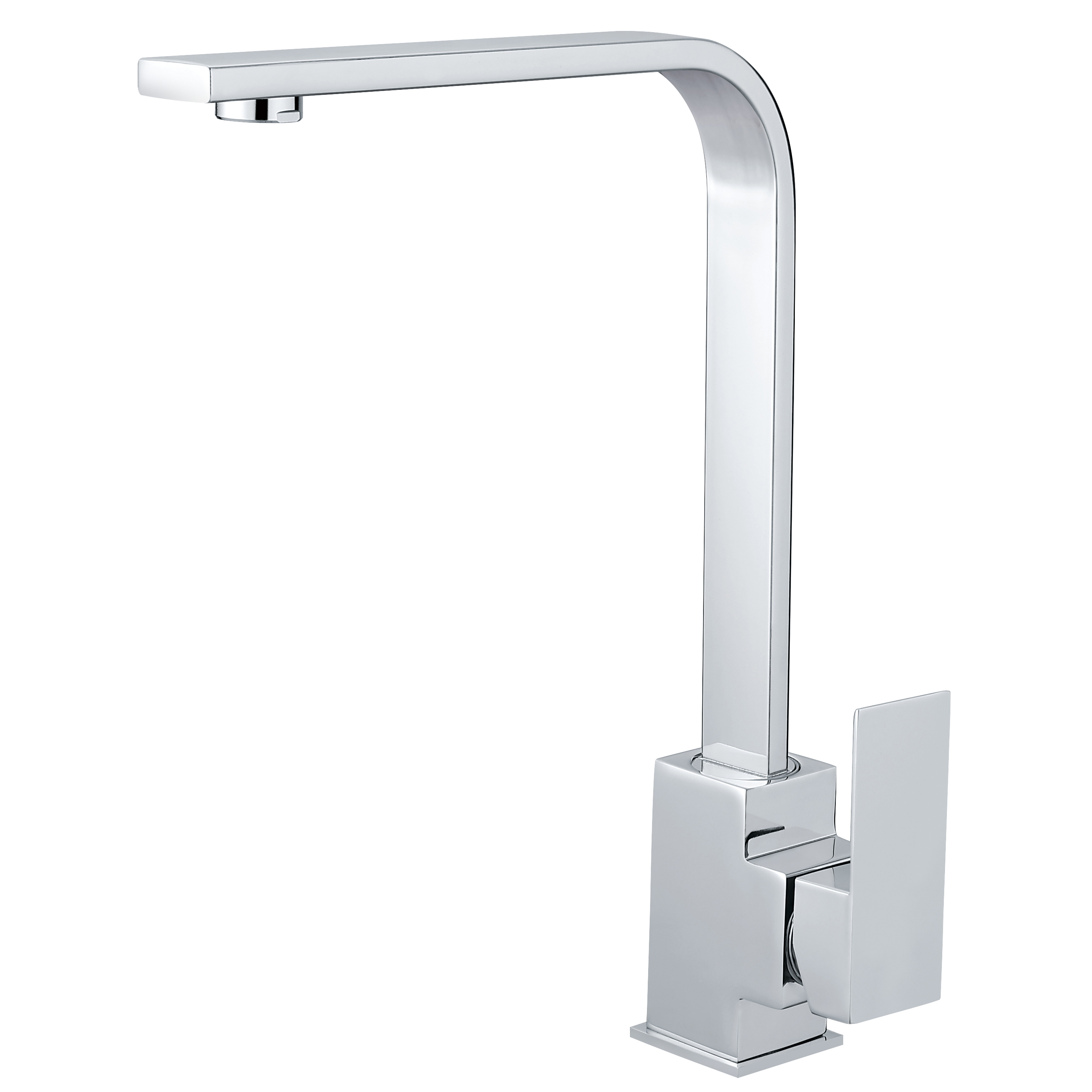 Sly 360 grifo de cocina de un solo manejo de 360 ​​grifo mate de agua cromada de agua caliente y fría cubierta cuadrada montada