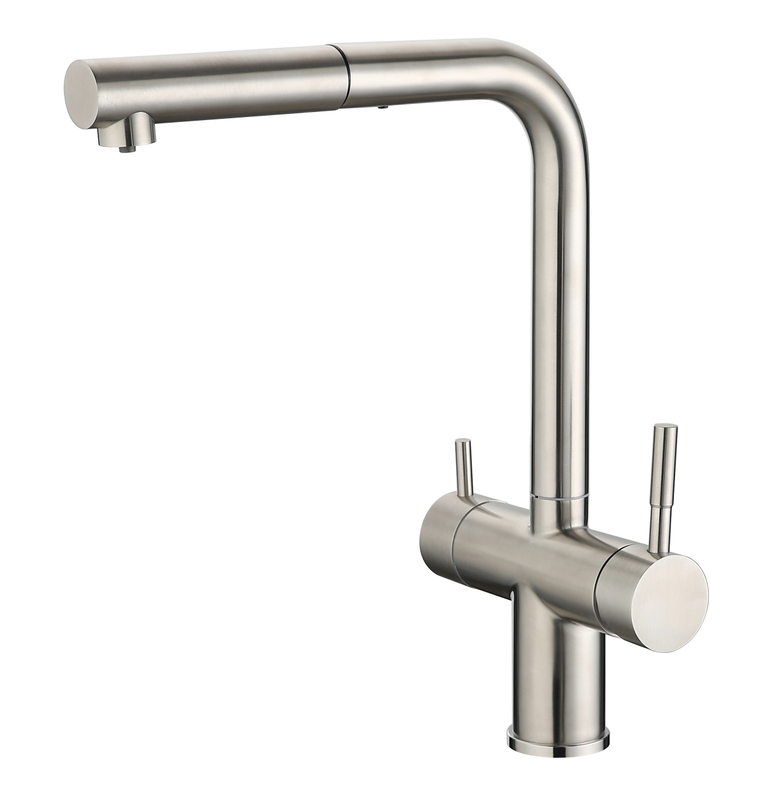 Filtro de filtro Sly agua cepillada de níquel grifo de cocina al por mayor de 3 vías