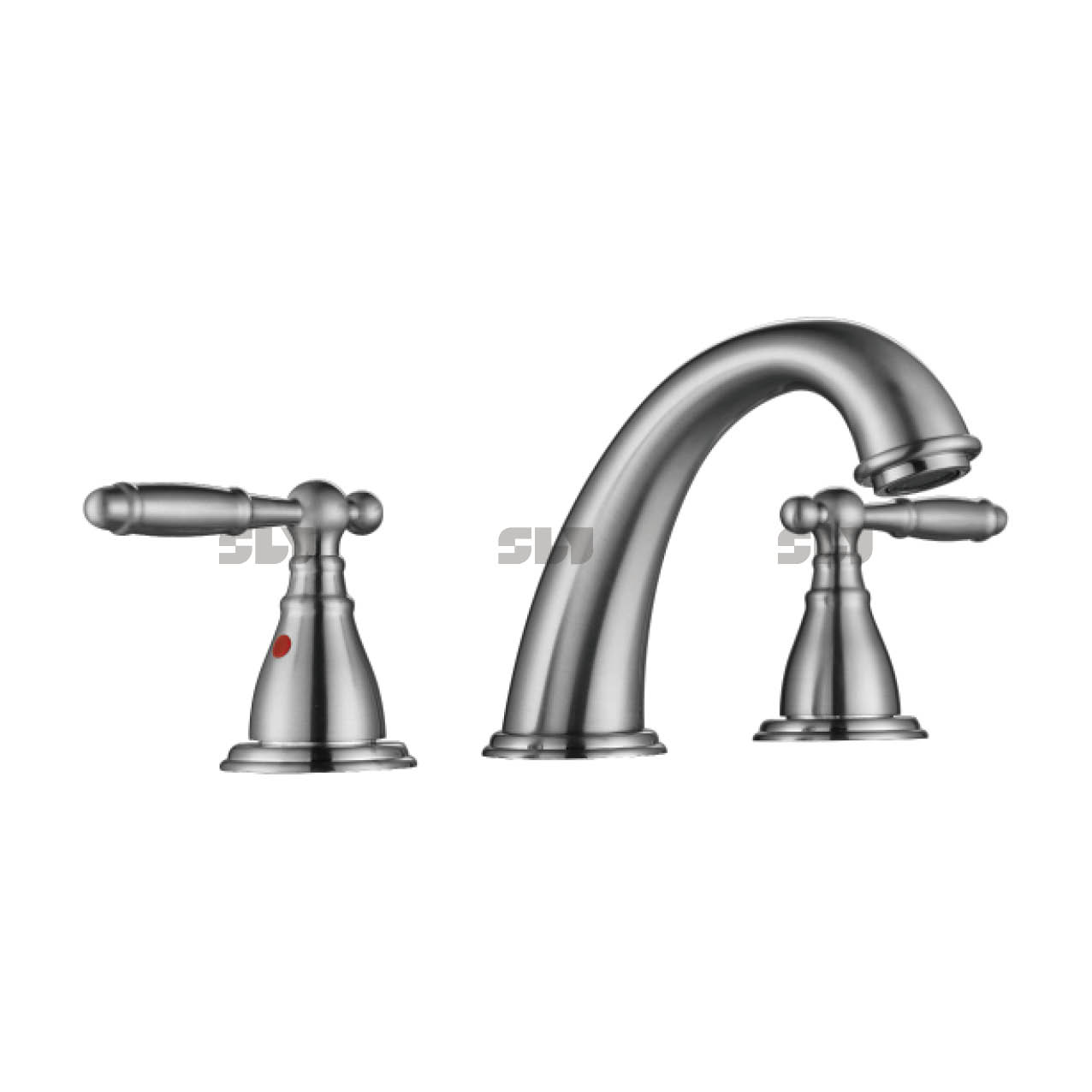 Grifo monomando para lavabo cepillado con mango doble de gama alta SLY 
