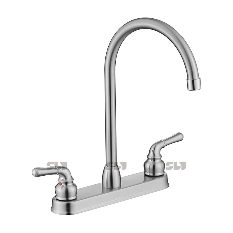 Grifos de cocina de 8 pulgadas con dos manijas montados en plataforma SLY
