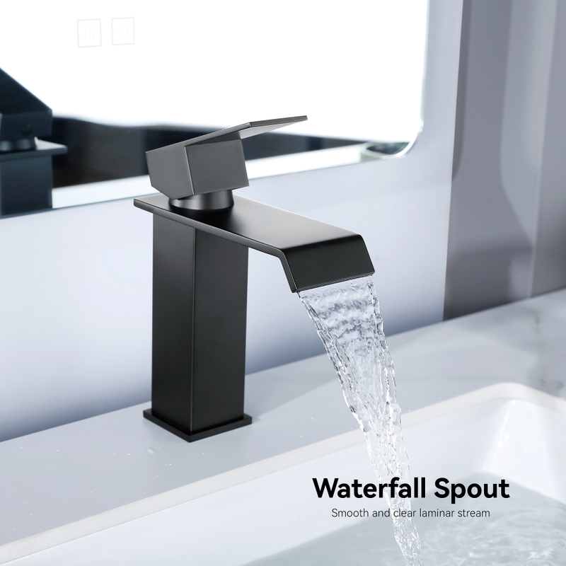 Sly Matte Black Factory Proveedor de baño Fregadero de baño Taple Manejo montado en la plataforma Manja de cuenca