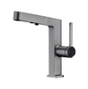 Pistola de zinc de metal de metal moderno de baño de baño de baño de un solo agujero de mango de lavabo de mango de mango
