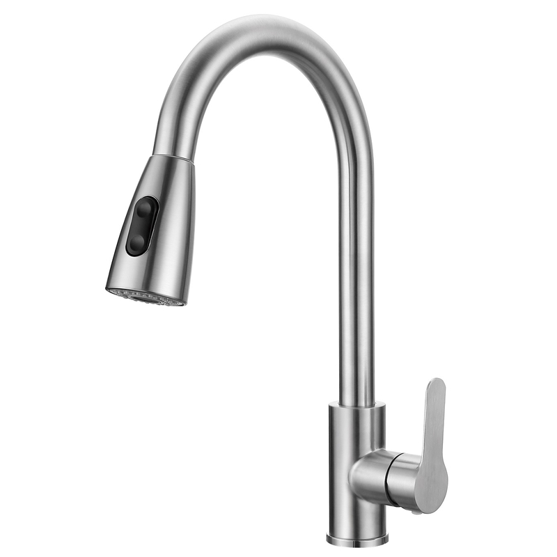 Mezclador de grifos de cocina de níquel cepillado con astucia 