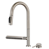 Grifo de cocina astuto con pulverero de pulverización 5 modo ss304 níquel cepillado 360 grifo de fregadero de cocina con mango separado