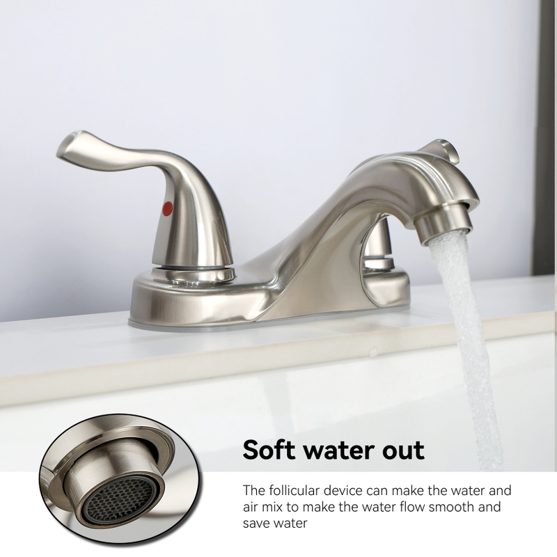 Sly Doble Many Double Hole Centerset Lavatero Baño de grifo de 4 pulgadas de 4 pulgadas grifo
