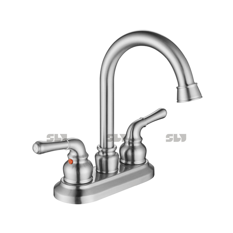 SLY Grifo de agua fría y caliente Grifo de lavabo de doble manija Mezclador de baño
