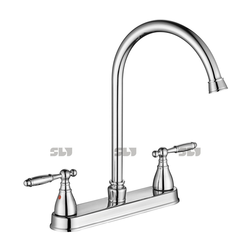 SLY CUPC Grifo de cocina frío y caliente Grifo mezclador de agua cromado montado en cubierta Grifo de grifo