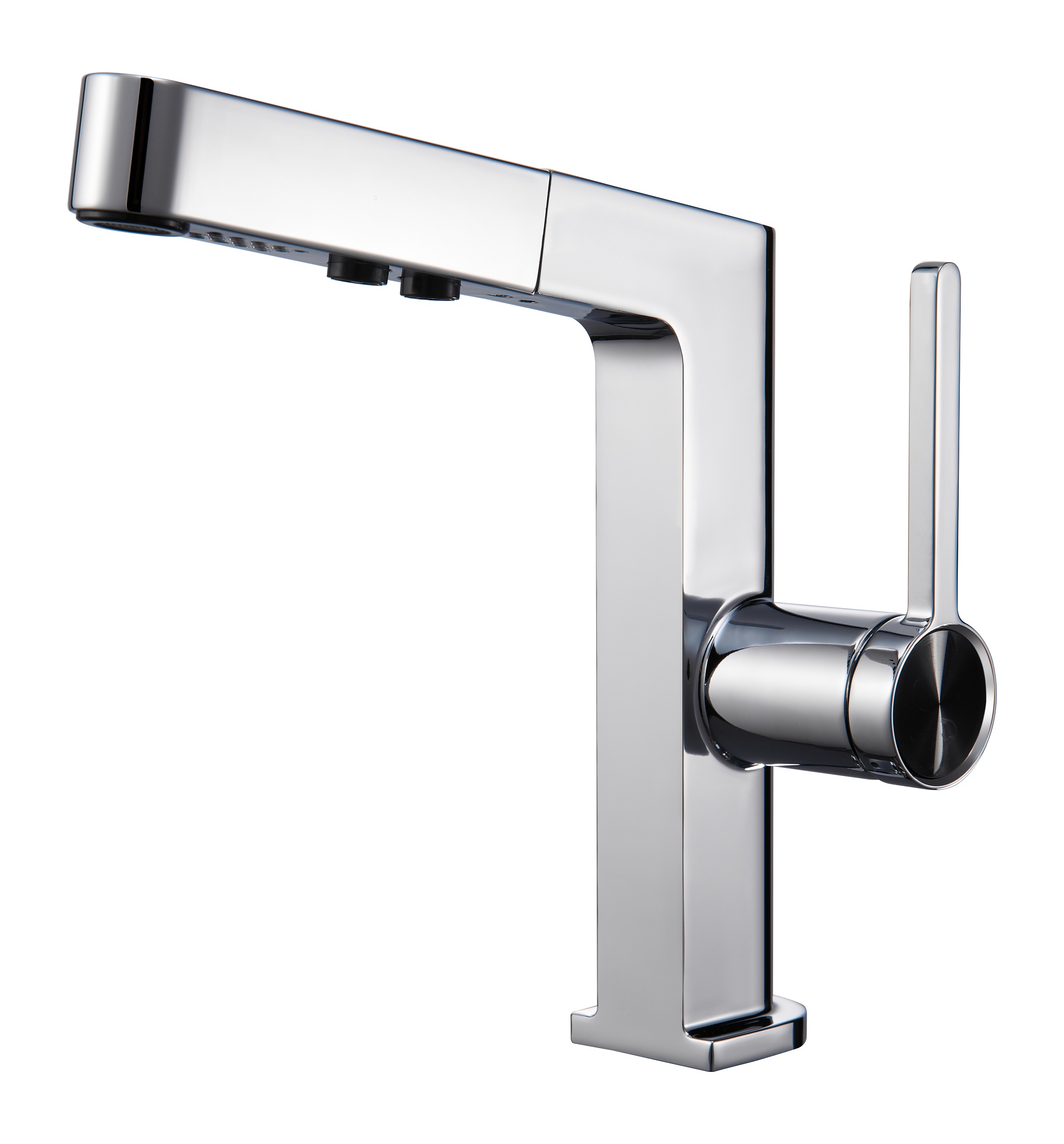 Pistola de zinc de metal de metal moderno de baño de baño de baño de un solo agujero de mango de lavabo de mango de mango