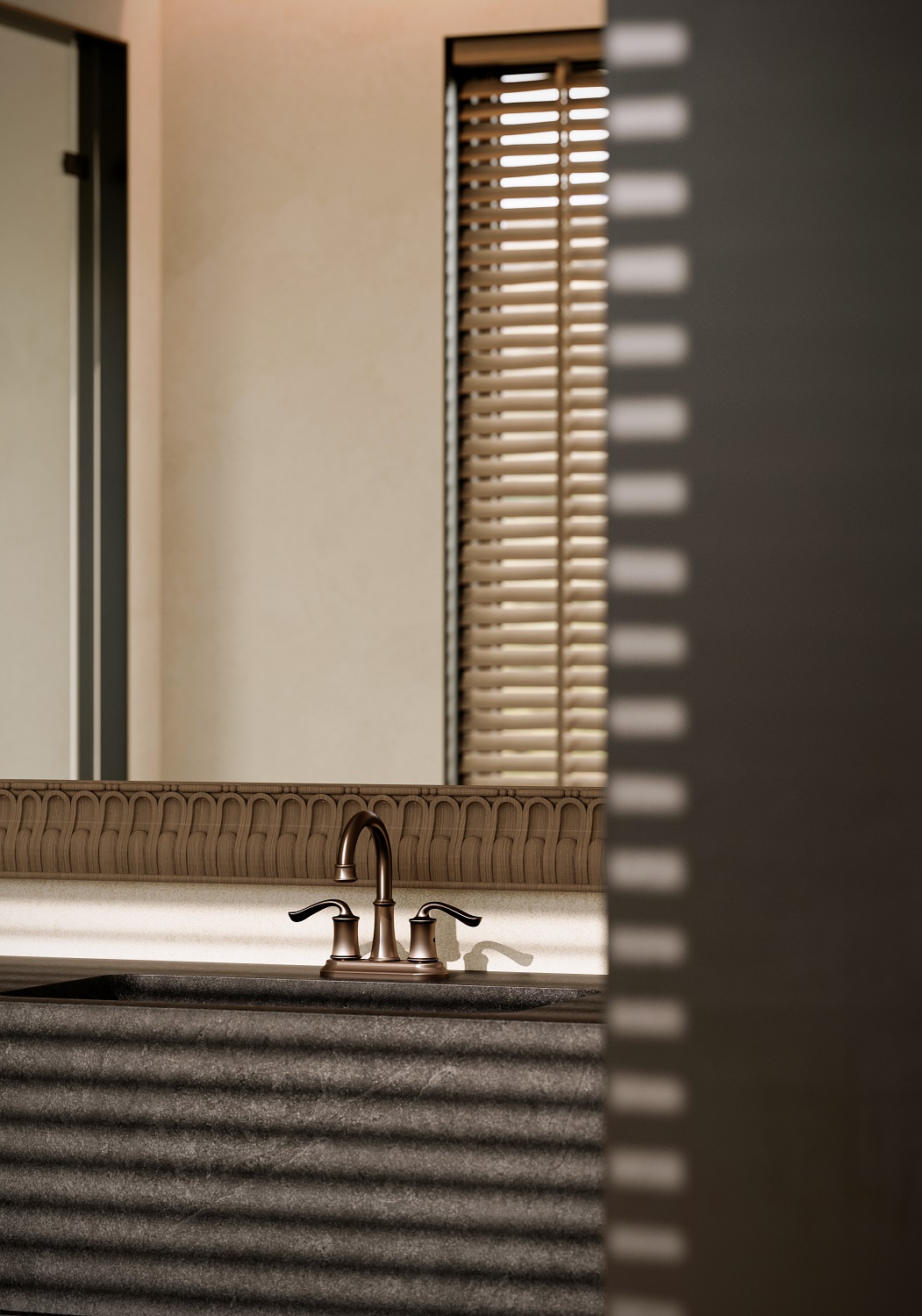 grifo de ba&ntilde;o de bronce frotado con aceite