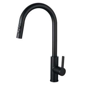 Sly Matte Black Black Venta caliente Fregadero de agua Tap de la cocina Traw Down Faucet