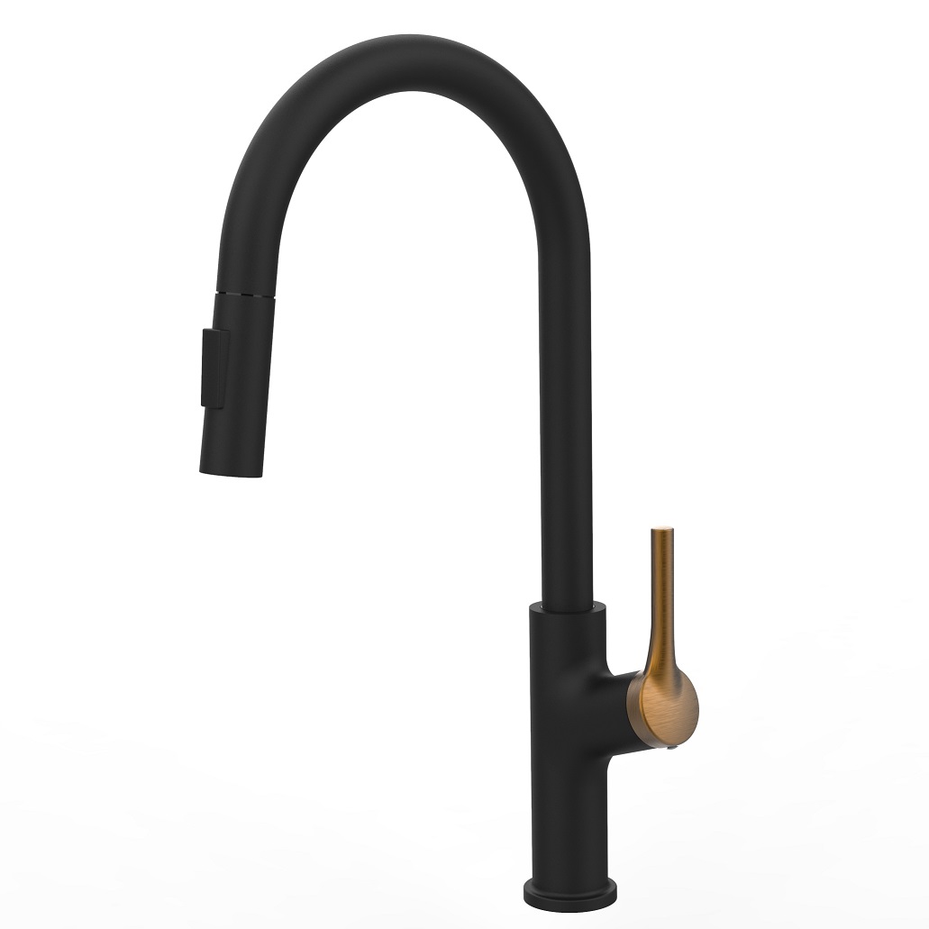 Grifo de fregadero cromado astuto con rociador de la pared de la pared extrajo grifo de cocina