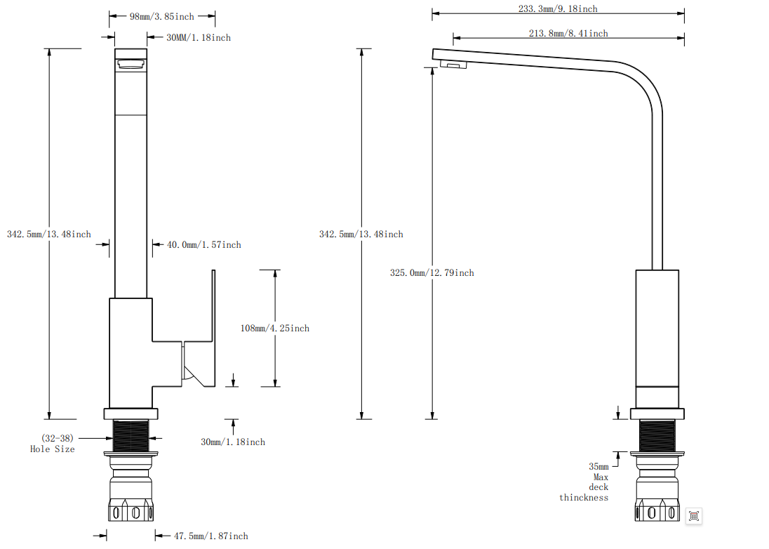 grifo de fregadero de cocina negra