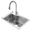 Sly Sly Single Rectangular REDEMBRADO HECHO HECHO HACIA CIBITE DE Níquel Cepillado Fregadero Cepillado Fregadero Cocina