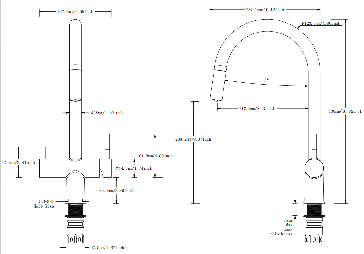 2 grifo de cocina de mango