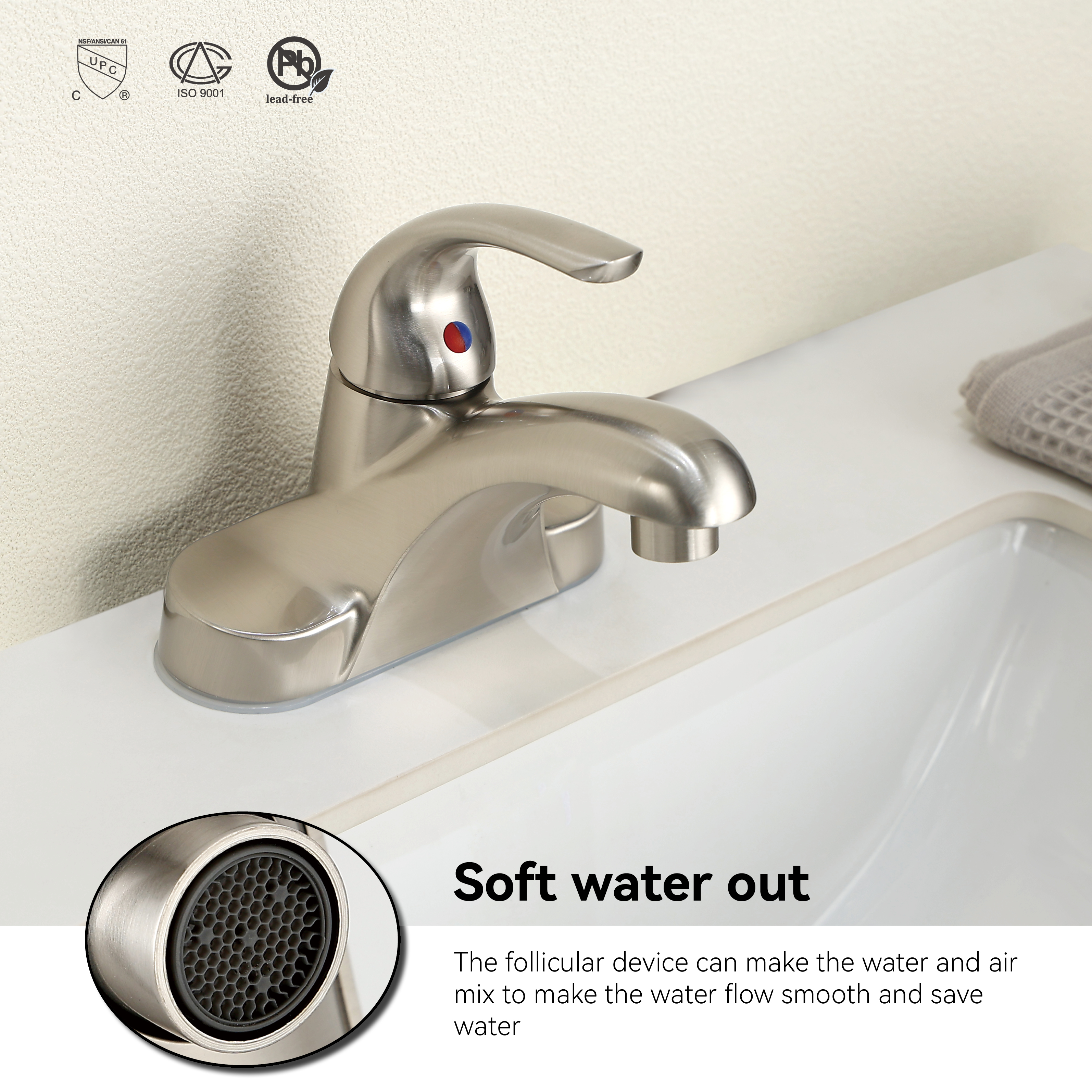 Samliyu 4 pulgadas Mango de un solo mango Tapas de baño Basin Mezcladora grifo y accesorios