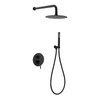 Samliyu Sistema de ducha de lluvia de Samliyu Tapas de ducha de ducha de baño montado en la pared redonda Black