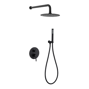 Samliyu Sistema de ducha de lluvia de Samliyu Tapas de ducha de ducha de baño montado en la pared redonda Black