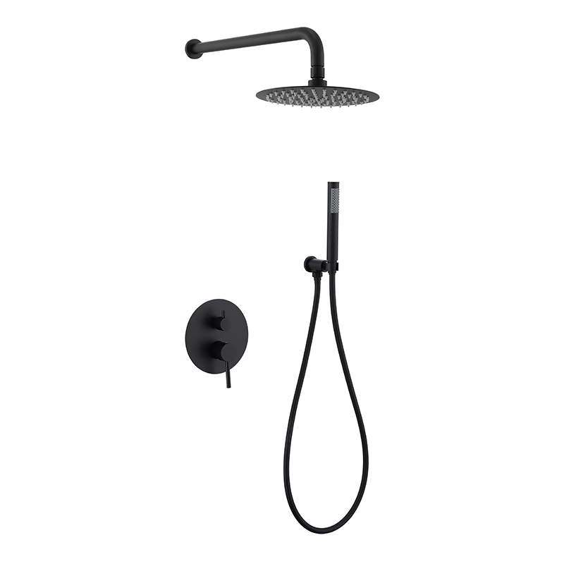 Samliyu Sistema de ducha de lluvia de Samliyu Tapas de ducha de ducha de baño montado en la pared redonda Black