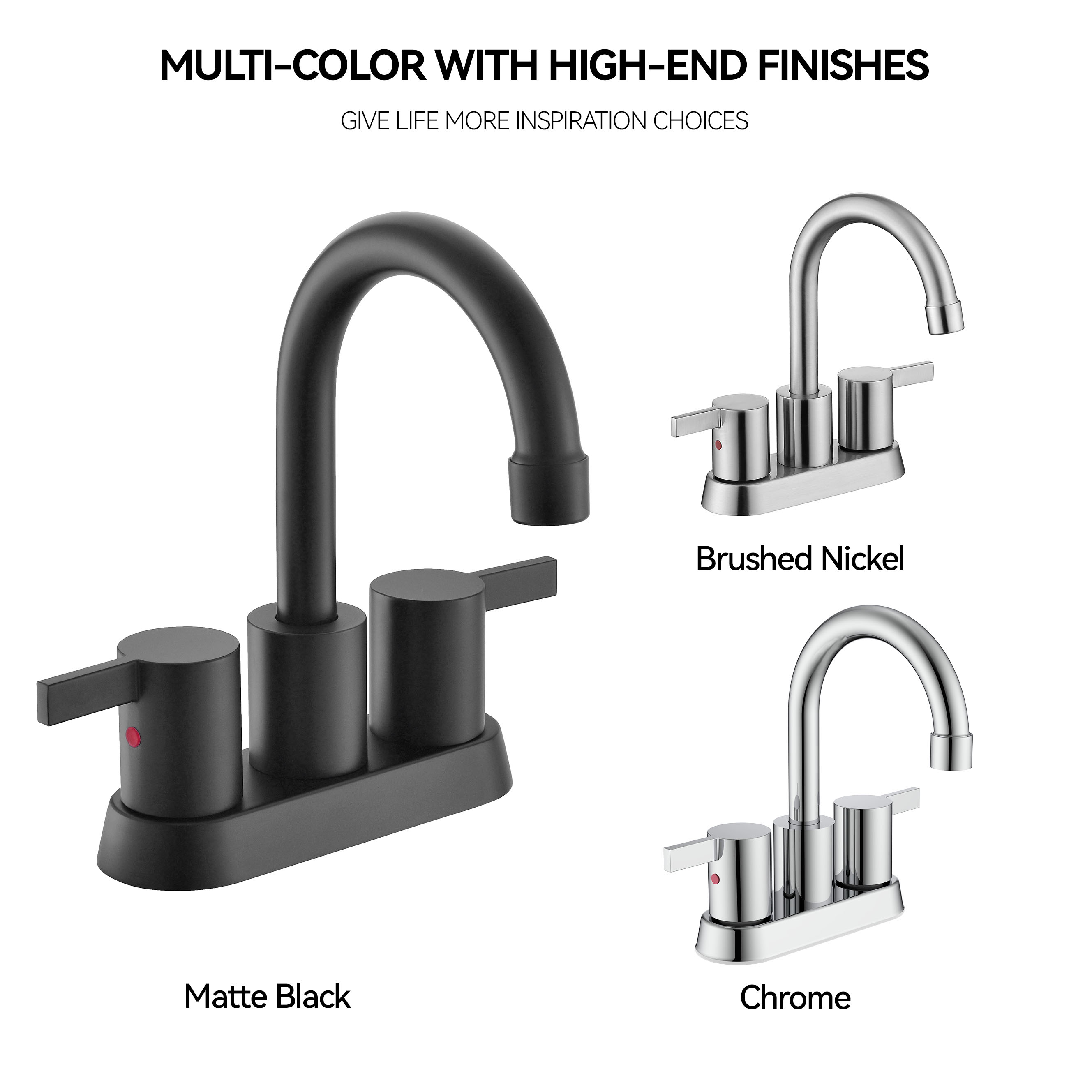 Grifo de baño de dos manijas de 4 pulgadas de alta calidad.