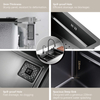 Cascada de la cocina Samliyu debajo de la casa Gran fregadero individual S.S304 Guño cepillado Metal Tiburón Tiburón Digital Pantalla Digital Flight Faucet