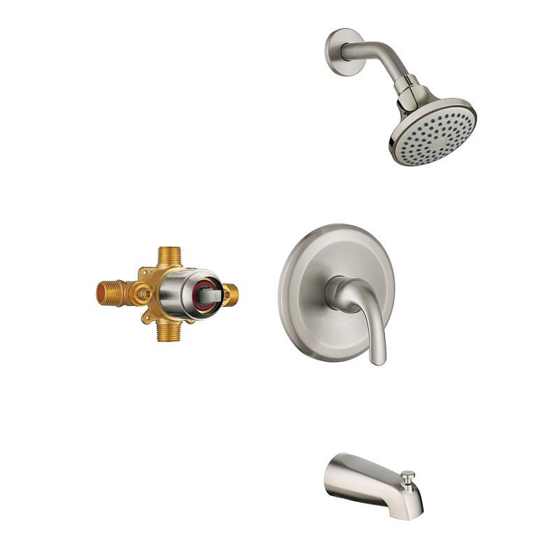 Sly Wall Mount Shower solo grifo con mango SET Cepilled Nickel Sawall Syste de ducha de lluvia